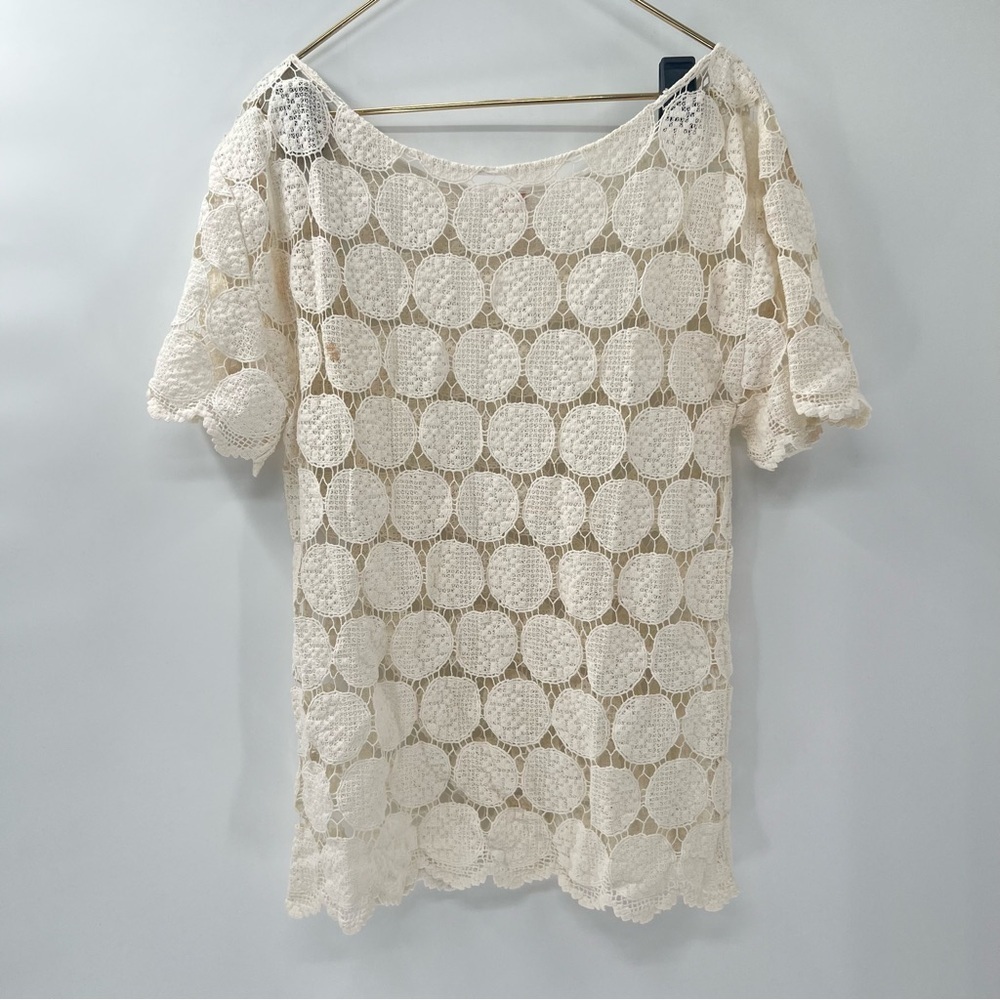 FARM Rio Cream Lace Top small